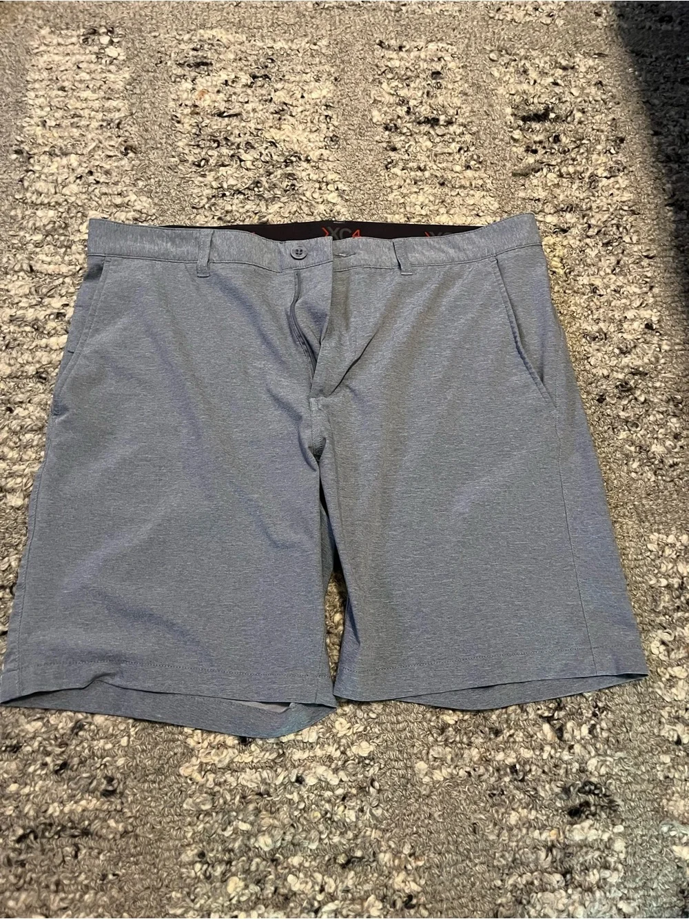 Johnston & Murphy Light Gray Performance Flat-Front Shorts